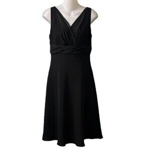 EVAN PICONE Marilyn Black Sleeveless Ruched Waist Midi Evening Cocktail Dress
